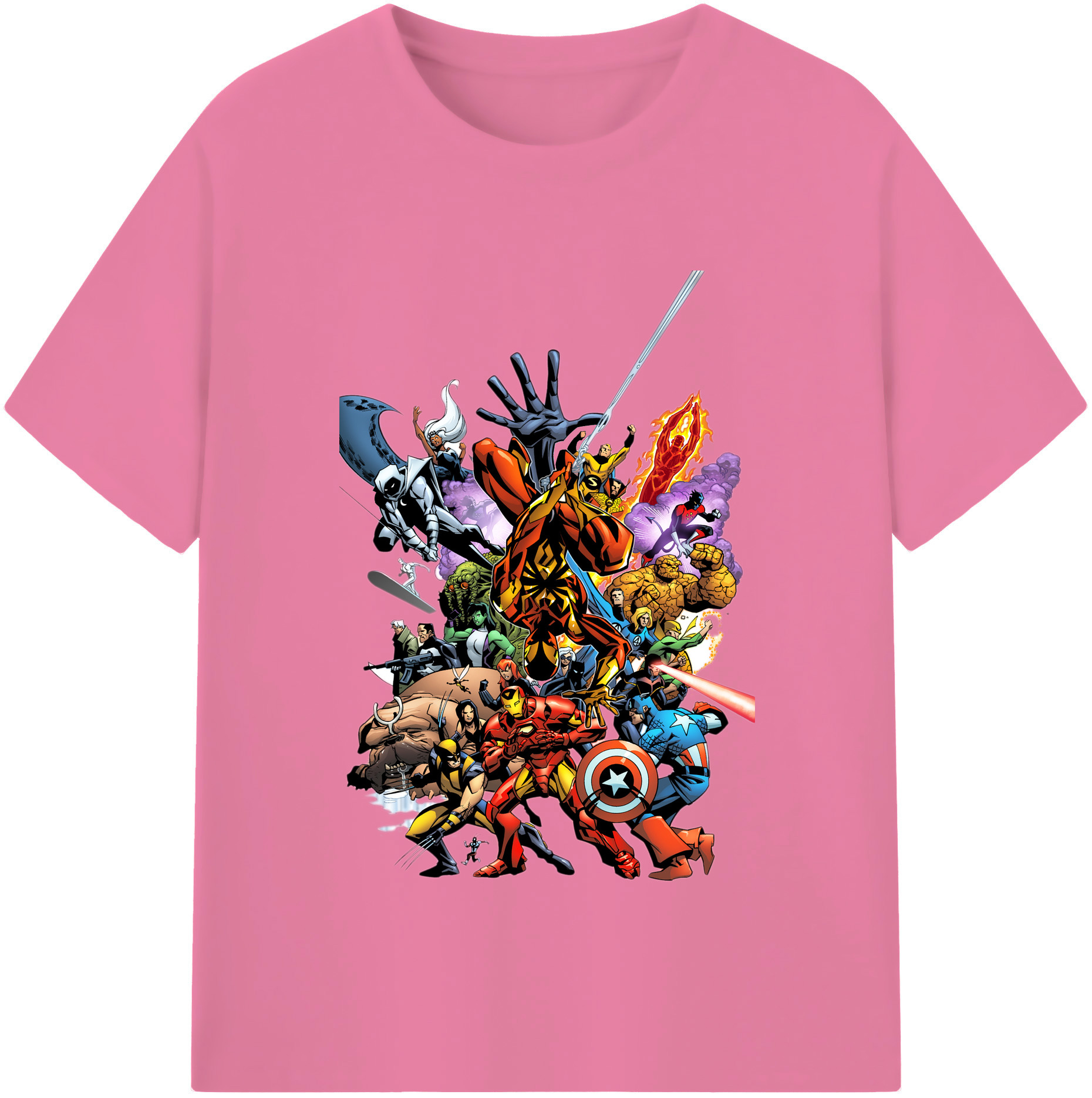 （画像用） アベンジャーズ The Avengers 綿100％半袖Tシャツ（フロントプリント）